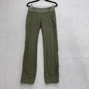 Mountain Hardwear Pants Womens Small Green Hiking Drawstring Hem Nylon Stretch